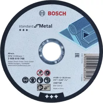 BOSCH rovný rezací kotúč Standard for Metal, A 60 T BF, 125 mm, 22, 23 mm, 1 mm