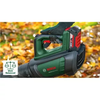 BOSCH AdvancedLeafBlower 36V-750, akumulátorový fúkač na lístie, 36 V, prúdenie 100 – 200 km/h, akumulátor 2.0 Ah
