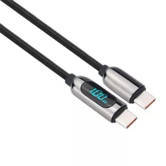 Solight USB-C kábel s displejom, USB-C konektor - USB-C konektor, 100W, 1m Solight USB-C kábel s displejom, USB-C konektor - USB-C konektor, 100W, 1m