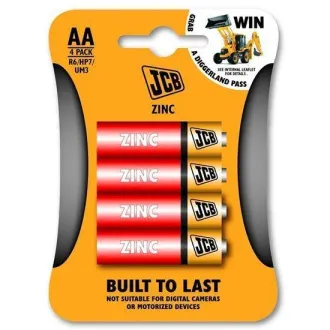 JCB zinkovo-chloridová batéria R06, blister 4 ks