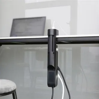Solight 3z + USB A + C prenosné stolné zásuvky, 2m, čierna, USB rýchlonabíjačka 20W PD
