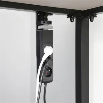 Solight 3z + USB A + C prenosné stolné zásuvky, 2m, čierna, USB rýchlonabíjačka 20W PD