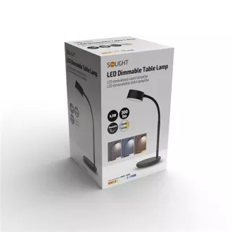 Solight LED stolná lampička, 4, 5W, 300lm, 3CCT, čierna, podstavec