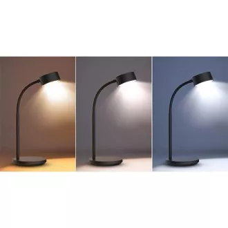 Solight LED stolná lampička, 4, 5W, 300lm, 3CCT, čierna, podstavec
