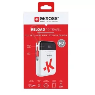 SKROSS powerbank Reload 10 Travel, 20 W PD, 10 000 mAh, USB A+C