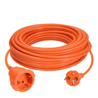Solight 1z pohyblivý prívod - spojka, 15m, 2 x 1, 5mm2, oranžová