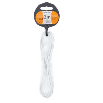 Solight flexo šnúra, 2x 0, 75mm2, biela, plochá, 3m Solight flexo šnúra, 2x 0, 75mm2, biela, plochá, 3m
