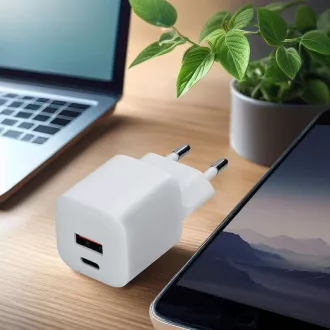 Solight USB-C + USB-A Fast Charger GaN 20W PD