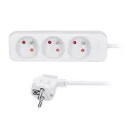 Solight predlžovací prívod 3m, 3 zásuvky, 16A/3680W, PVC, biely