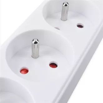 Solight predlžovací prívod 3m, 3 zásuvky, 16A/3680W, PVC, biely