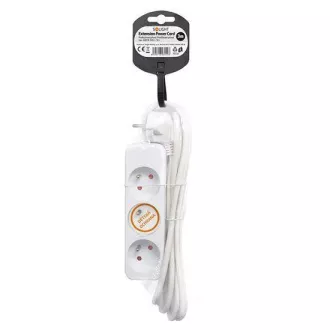 Solight predlžovací prívod 3m, 3 zásuvky, 16A/3680W, PVC, biely