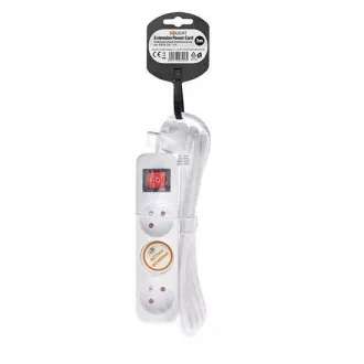 Solight predlžovací prívod 3m, 3 zásuvky, vypínač, 16A/3680W, PVC, biely Solight predlžovací prívod 3m, 3 zásuvky, vypínač, 16A/3680W, PVC, biely