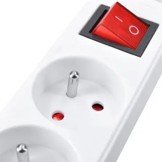 Solight predlžovací prívod 5m, 6 zásuviek, vypínač, 16A/3680W, PVC, biely Solight predlžovací prívod 5m, 6 zásuviek, vypínač, 16A/3680W, PVC, biely