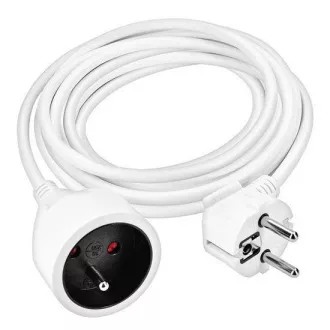 Solight predlžovací prívod 5m, 1 zásuvka, 16A/3680W, PVC, biely