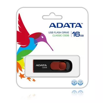 ADATA Flash Disk 16GB C008, USB 2.0 Classic, čierna