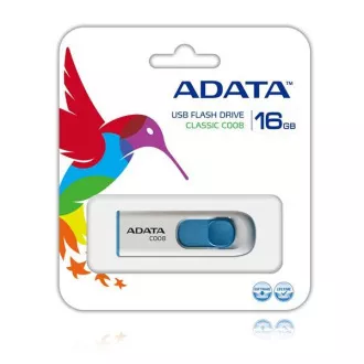 ADATA Flash Disk 16GB C008, USB 2.0 Classic, biela