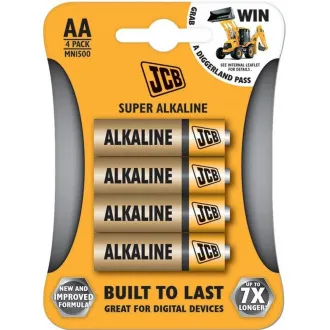 JCB SUPER alkalická batéria LR06, blister 4 ks