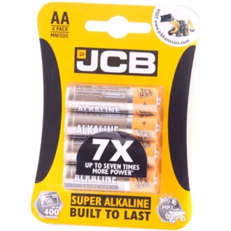 JCB SUPER alkalická batéria LR06, blister 4 ks