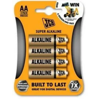 JCB SUPER alkalická batéria LR06, blister 4 ks