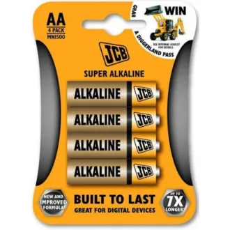 JCB SUPER alkalická batéria LR06, blister 4 ks