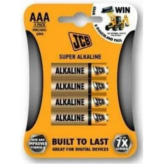 JCB SUPER alkalická batéria LR03, blister 4 ks