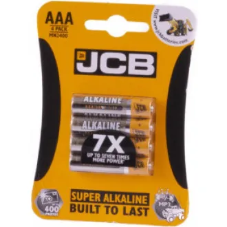 JCB SUPER alkalická batéria LR03, blister 4 ks