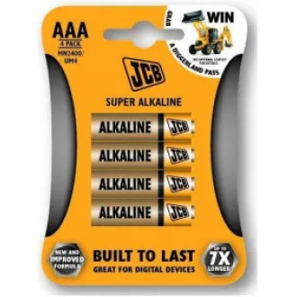 JCB SUPER alkalická batéria LR03, blister 4 ks