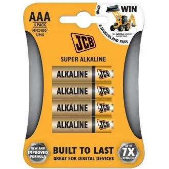 JCB SUPER alkalická batéria LR03, blister 4 ks