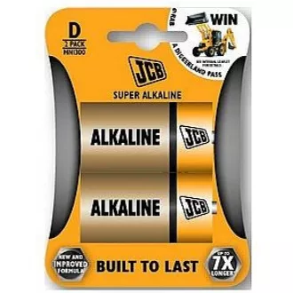 JCB SUPER alkalická batéria LR20, blister 2 ks