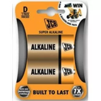 JCB SUPER alkalická batéria LR20, blister 2 ks