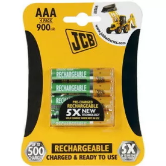 JCB RTU NiMH AAA/R03, 900mAh, prednabitá, blister 4 ks