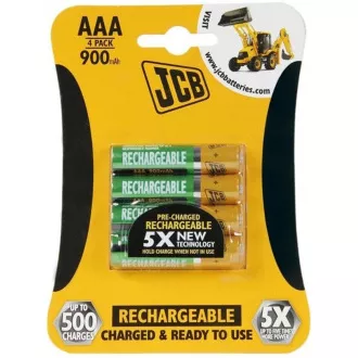 JCB RTU NiMH AAA/R03, 900mAh, prednabitá, blister 4 ks