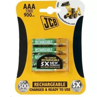 JCB RTU NiMH AAA/R03, 900mAh, prednabitá, blister 4 ks