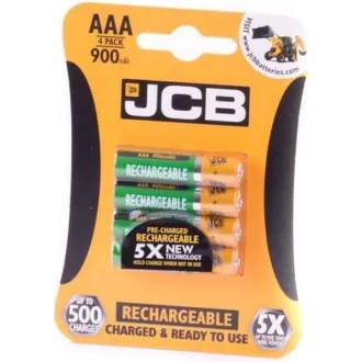 JCB RTU NiMH AAA/R03, 900mAh, prednabitá, blister 4 ks