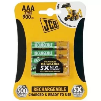 JCB RTU NiMH AAA/R03, 900mAh, prednabitá, blister 4 ks