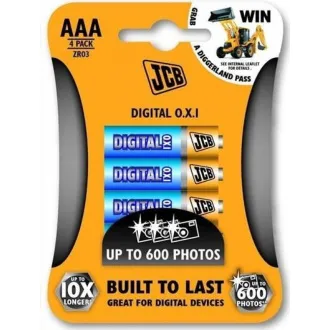 JCB OXI DIGITAL alkalická batéria LR03, blister 4 ks