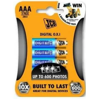 JCB OXI DIGITAL alkalická batéria LR03, blister 4 ks