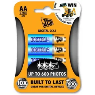 JCB OXI DIGITAL alkalická batéria LR06, blister 4 ks