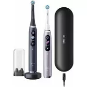 Oral-B iO Series 9 Duo Black Onyx & Rose Quartz set elektrických zubných kefiek, magnetické, 7 režimov, AI