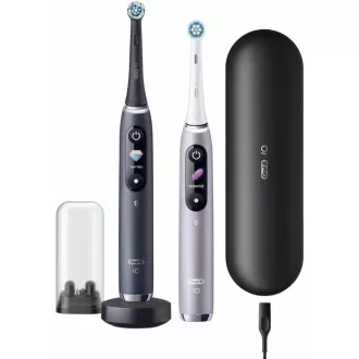 Oral-B iO Series 9 Duo Black Onyx & Rose Quartz set elektrických zubných kefiek, magnetické, 7 režimov, AI Oral-B iO Series 9 Duo Black Onyx & Rose Quartz set elektrických zubných kefiek, magnetické, 7 režimov, AI