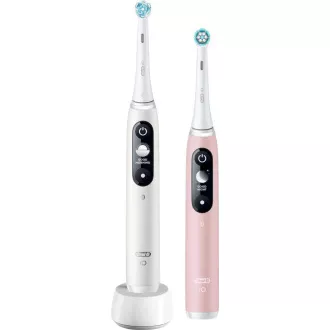 Oral-B iO Series 6 Duo White & Pink Sand set elektrických zubných kefiek, 5 režimov, AI, časovač