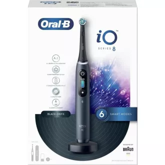 Oral-B iO8 Black Onyx elektrická zubná kefka, magnetická, 6 režimov, časovač, tlakový senzor, púzdro, čierny Oral-B iO8 Black Onyx elektrická zubná kefka, magnetická, 6 režimov, časovač, tlakový senzor, púzdro, čierny