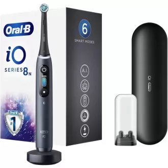 Oral-B iO8 Black Onyx elektrická zubná kefka, magnetická, 6 režimov, časovač, tlakový senzor, púzdro, čierny Oral-B iO8 Black Onyx elektrická zubná kefka, magnetická, 6 režimov, časovač, tlakový senzor, púzdro, čierny