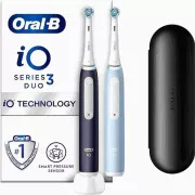 Oral-B iO Series 3 Duo Black & Blue elektrická zubná kefka, 3 režimy, časovač, tlakový senzor, puzdro