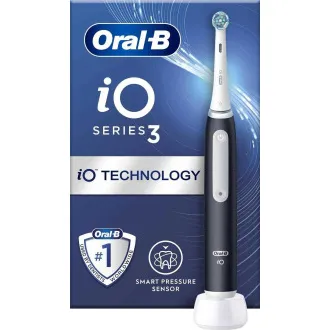 Oral-B iO Series 3 Matt Black elektrická zubná kefka, magnetická, 3 režimy, tlakový senzor - Rozbalené Oral-B iO Series 3 Matt Black elektrická zubná kefka, magnetická, 3 režimy, tlakový senzor - Rozbalené