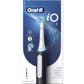 Oral-B iO Series 3 Matt Black elektrická zubná kefka, magnetická, 3 režimy, tlakový senzor - Rozbalené Oral-B iO Series 3 Matt Black elektrická zubná kefka, magnetická, 3 režimy, tlakový senzor - Rozbalené