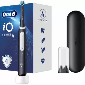 Oral-B iO4 Matt Black elektrická zubná kefka, magnetická, časovač, tlakový senzor, mobilné aplikácie, čierny Oral-B iO4 Matt Black elektrická zubná kefka, magnetická, časovač, tlakový senzor, mobilné aplikácie, čierny