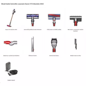 Dyson V10 Absolute (2022) tyčový vysávač, 1600 W, akumulátorový, HEPA filter, regulácia výkonu