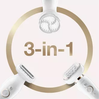 Braun Silk-épil 9 Flex SES 9030 3D epilátor, vodotesný, technológia SensoSmart, ergonomická rukoväť, biela / zlatá Braun Silk-épil 9 Flex SES 9030 3D epilátor, vodotesný, technológia SensoSmart, ergonomická rukoväť, biela / zlatá