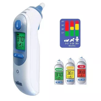 Braun IRT 6520 ThermoScan 7 bezdotykový teplomer, digitálny, ušný, pamäť na 9 meraní